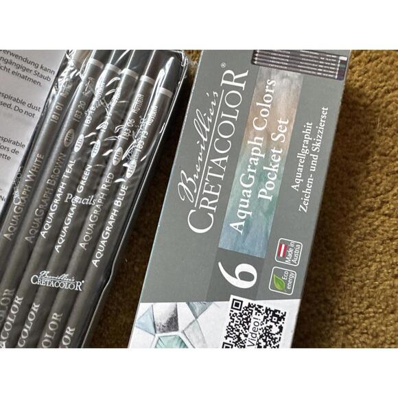 Cretacolor AquaGraph Colors Pocket Set – 6 Watercolor Graphite Pencils, New - Picture 4 of 4